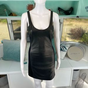 Free People Black Faux Leather Bodycon Mini Dress Size Small